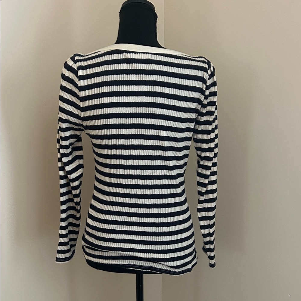 Nation Black and White Striped Long Sleeve Top - Picture 2 of 3